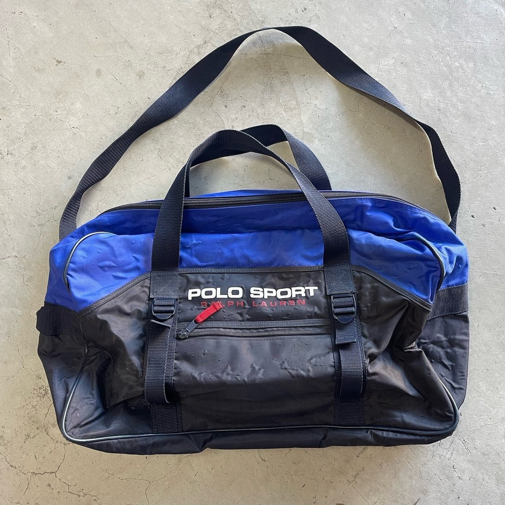 Polo Sport Ralph Lauren Blue Duffle Bag Y2K Gym Travel  90s USA RL